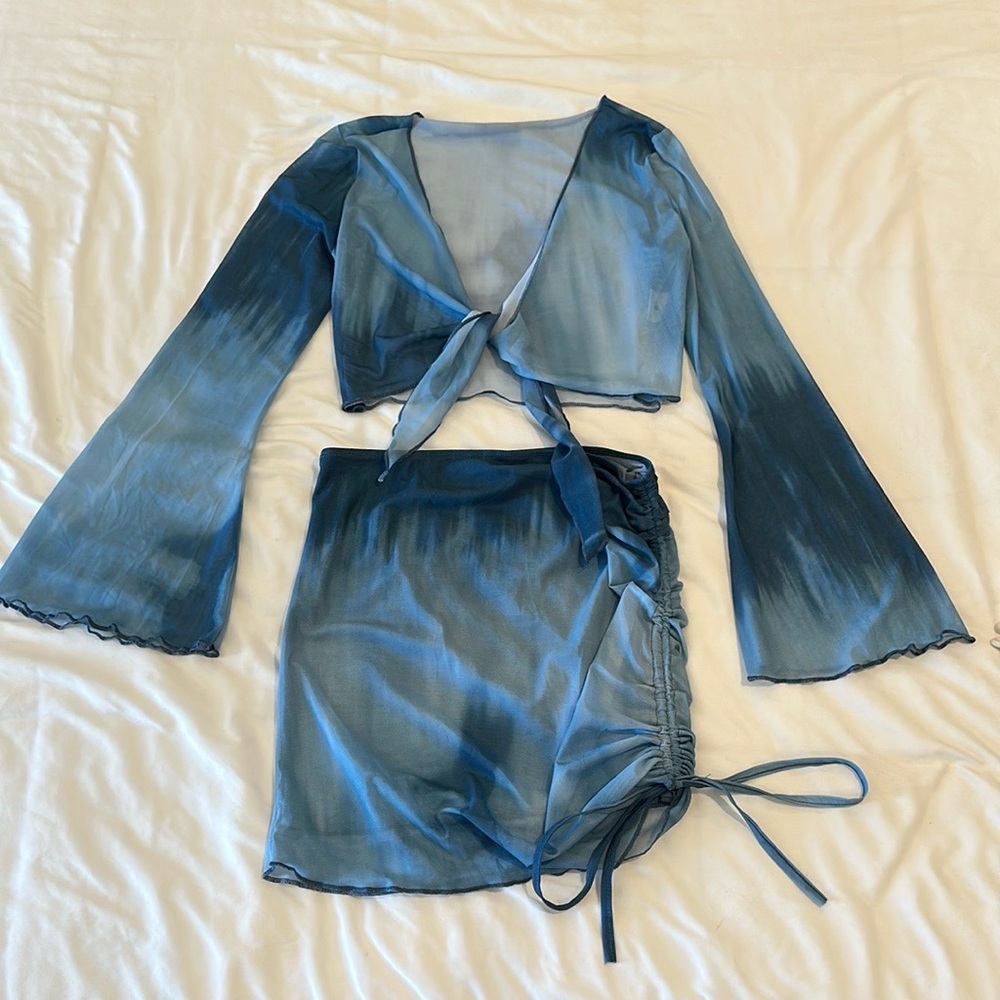 Blue Tie-Dye Two-Piece Set